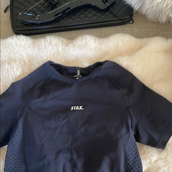 Stax.  Women's Blue Crop Top #129 - Picture 3 of 7